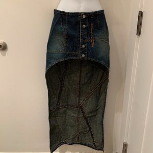 Sollo Mobe denim jean skirt Hi-low mini maxi